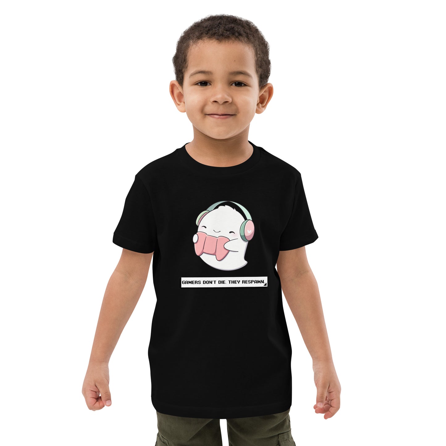 Organic cotton kids t-shirt -  Gamers Don't Die They Respawn