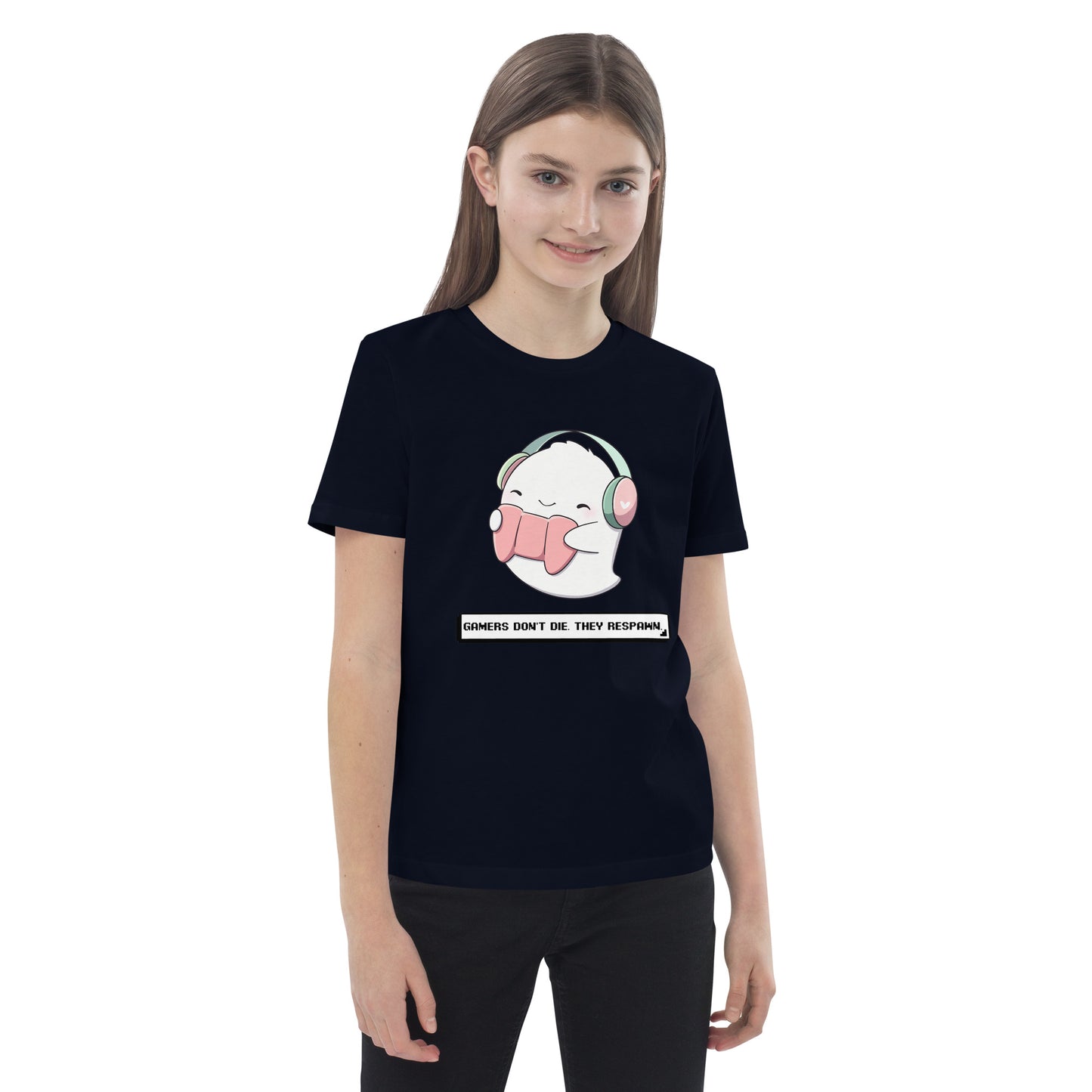 Organic cotton kids t-shirt -  Gamers Don't Die They Respawn